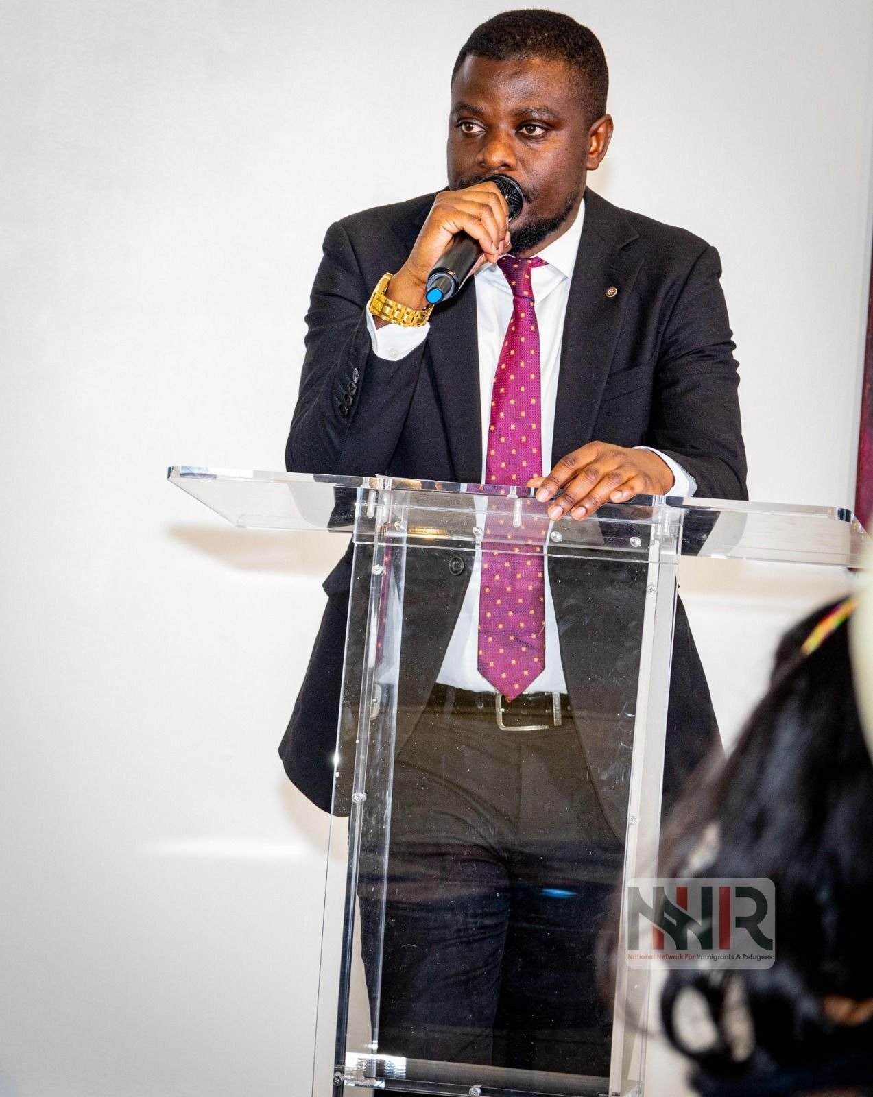 Alex Ahabwe speaking to a community audience
