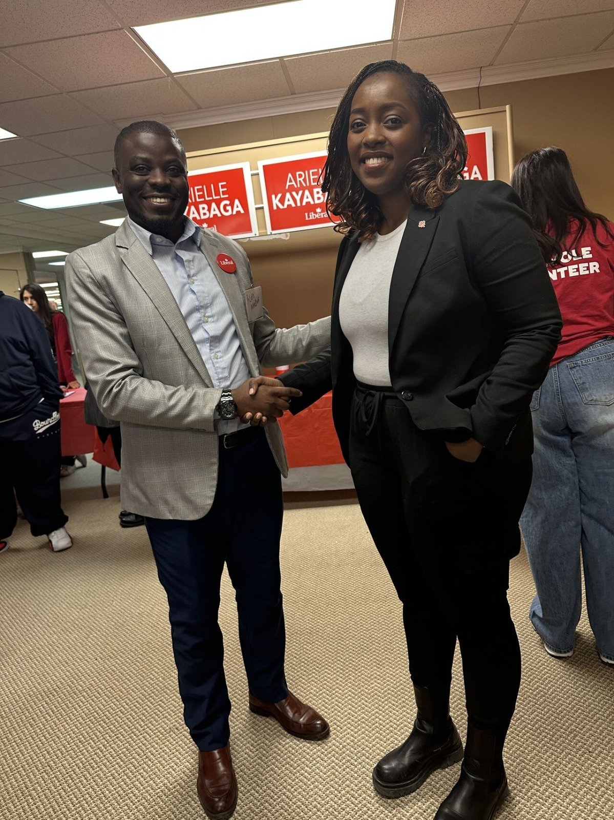Alex Ahabwe with Hon. Arielle Kayabaga